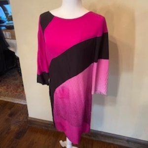 DVF Silk Sienna Color Black Wave Dress